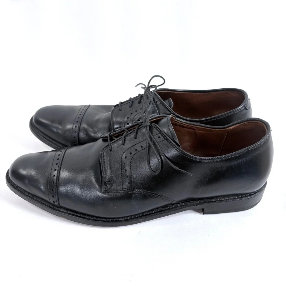 Allen Edmonds Clifton Blucher Black Leather Cap Toe Dress Shoes 3308 Mens 13 B